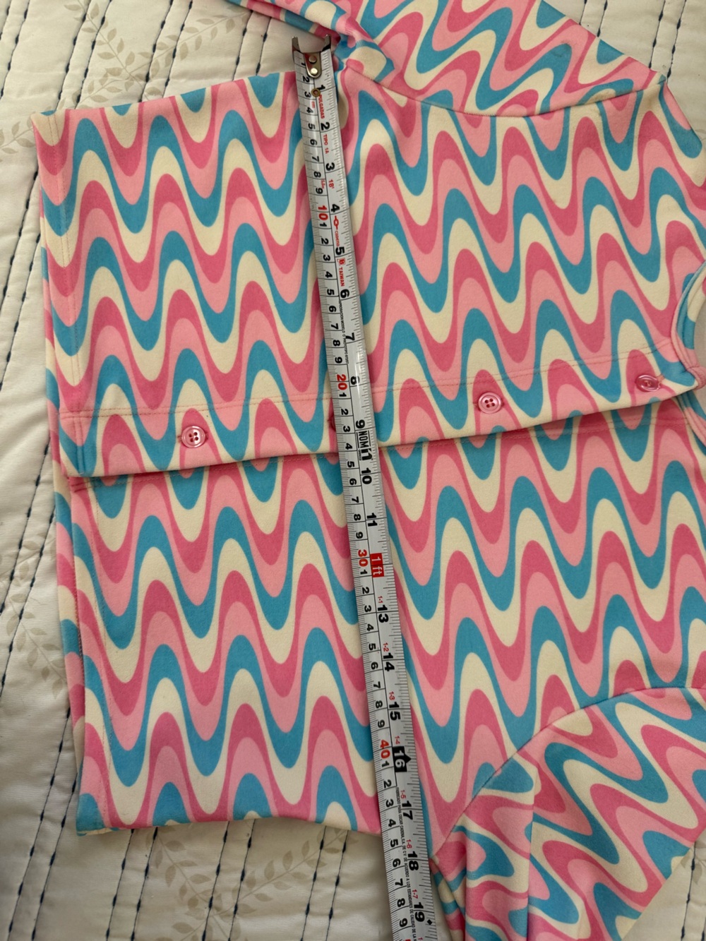 Frankies Bikinis Cheri Terry Cardigan S Pink Blue Groovy Y2K Cropped - Picture 10 of 11